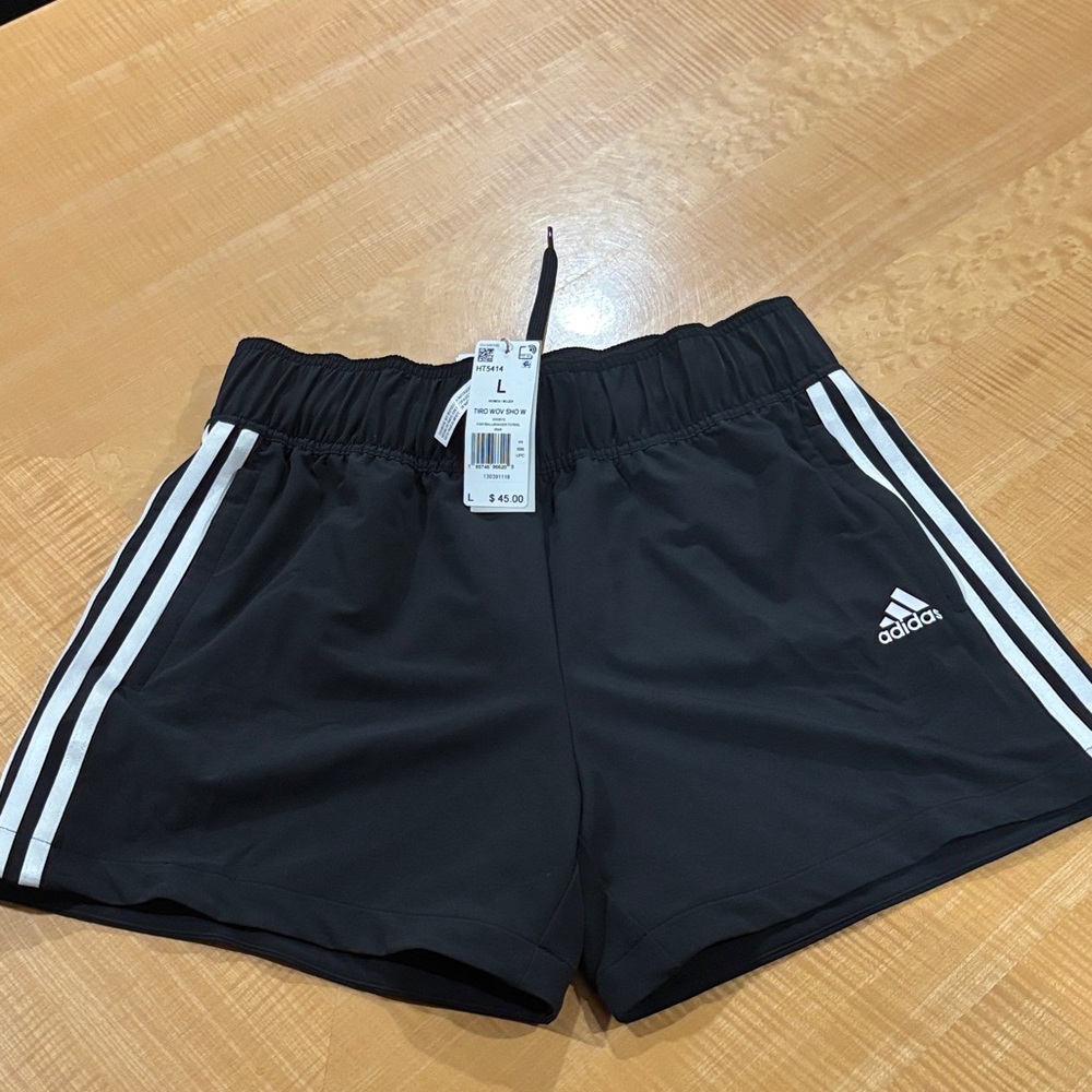 Adidas Black Shorts with White Accents Tag not attached / included anymore